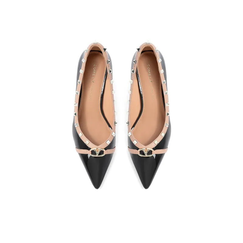 COMELY Flared Heel High Heels 4.5cm Women's-12