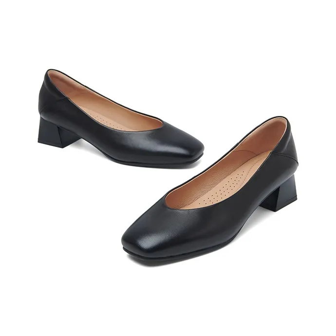 PT'SON Chunky Heel High Heels 4cm Women's-10
