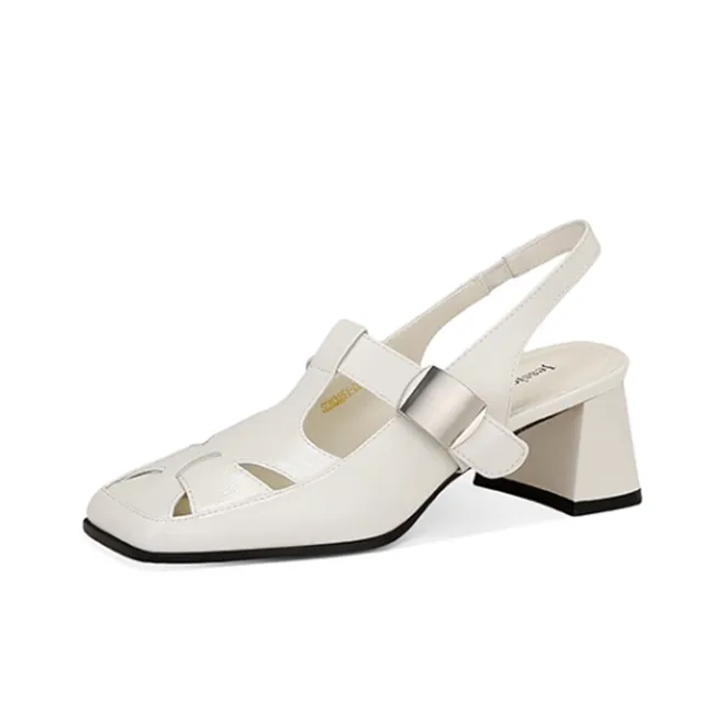 JESSICA SOPHIA Chunky Heel High Heels 4cm Women's-5