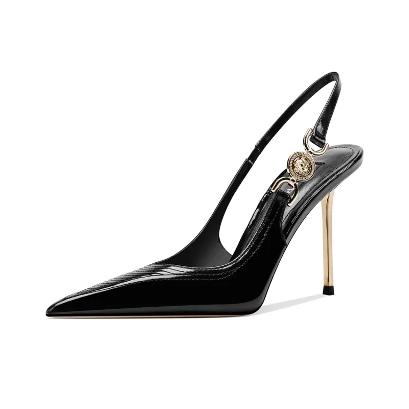 Shesrim Slim Heel High Heels 9cm Women's Black-1