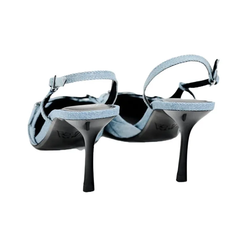 ZARA Slim Heel High Heels Women's Blue-3