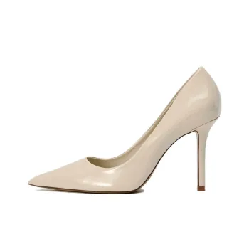 ZARA Slim Heel High Heels 9.5cm Women's Light Beige Yellow