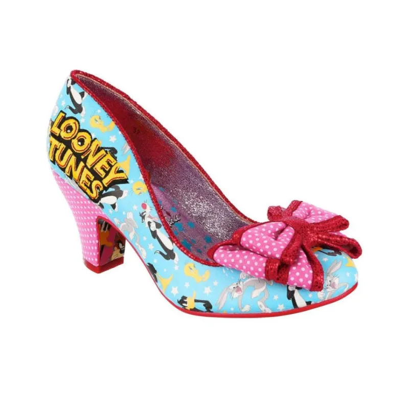 IRREGULAR CHOICE Chunky Heel High Heels 7.2cm Women's Pink Blue-1