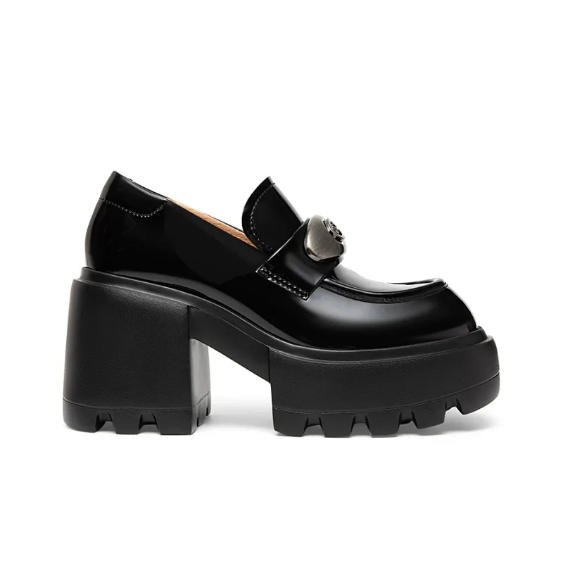 MIO High Heels Women's Black Glossy | Black Twill-1