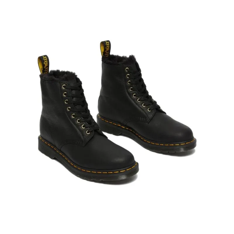 Dr.Martens 1460 Pascal Fur Lined Ankle High Top Retro Martin Boots Unisex Black-2