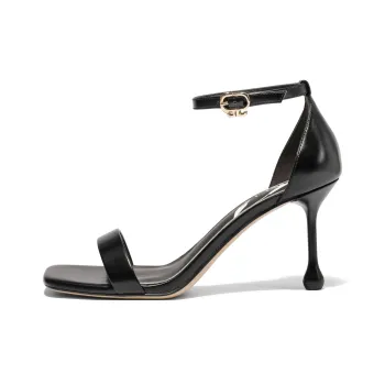 BELLE Slim Heel High Heels 8cm Women's Black Beige Gold