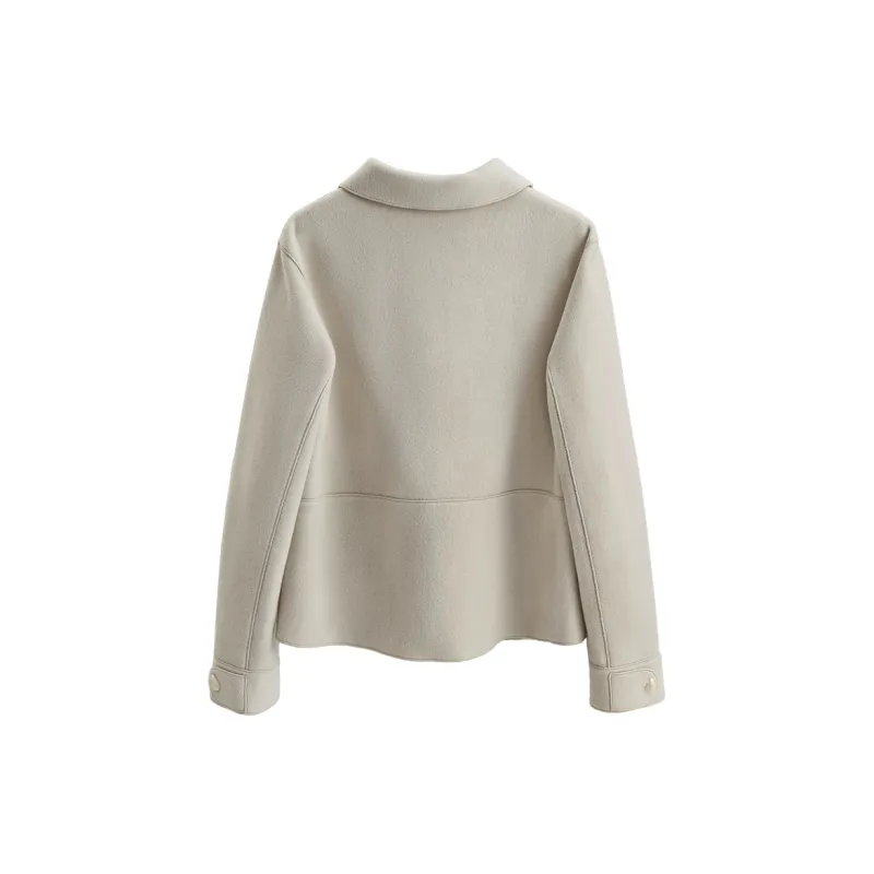 Cypress House Cropped Coat Women's Beige Khaki-1