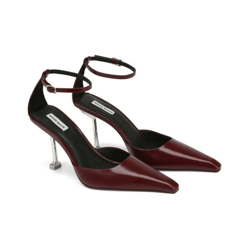 Naked Wolfe Valerie Slim Heel High Heels Women's Burgundy-2
