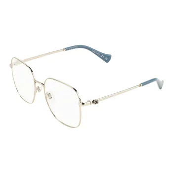 GUCCI Metal Square Optical Glasses Unisex Silver Gray