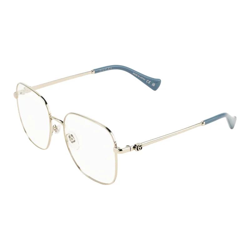 GUCCI Metal Square Optical Glasses Unisex Silver Gray-0
