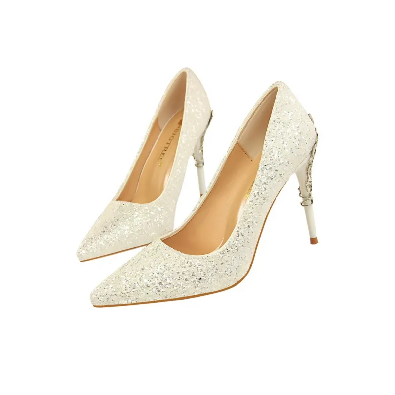 QITUMAUL Slim Heel High Heels 9.5cm Women's-14