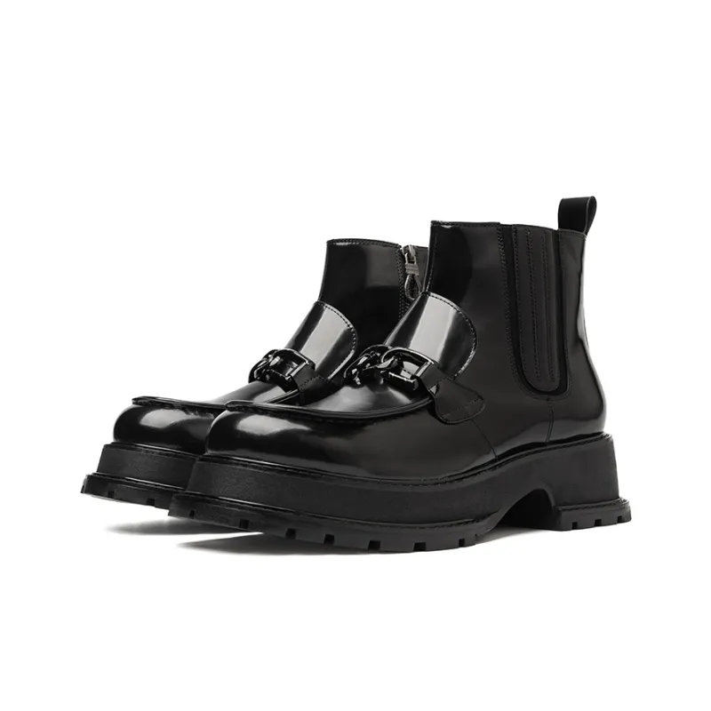 TUATARA T Roy Pearlescent Phantom Collection Platform Boots Men's Black-4