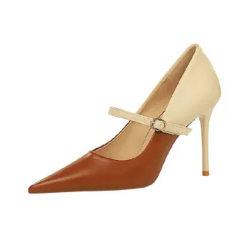 BIGTREE High Heels Women's Black Brown Ecru Burgundy