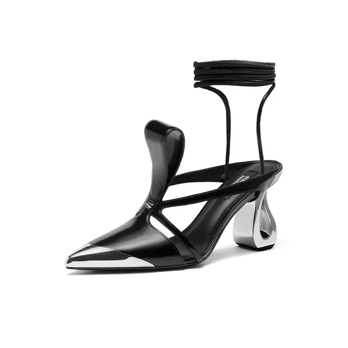Staccato Armor Floral Irregular Heel Sandal High Heels 8cm Women's-1