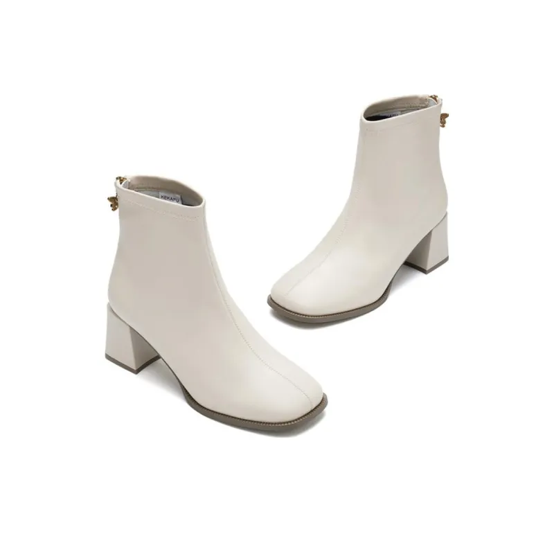 KEKAFU Ankle Boots Women's Beige/Black-4
