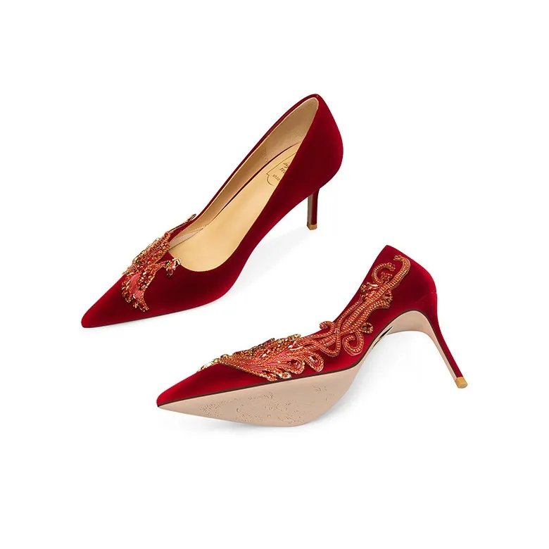 Holy Rose High Heels Women's Burgundy-3