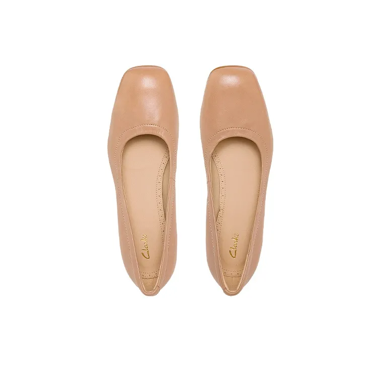 Clarks Chunky Heel High Heels 6.5cm Women's Light Pink-2
