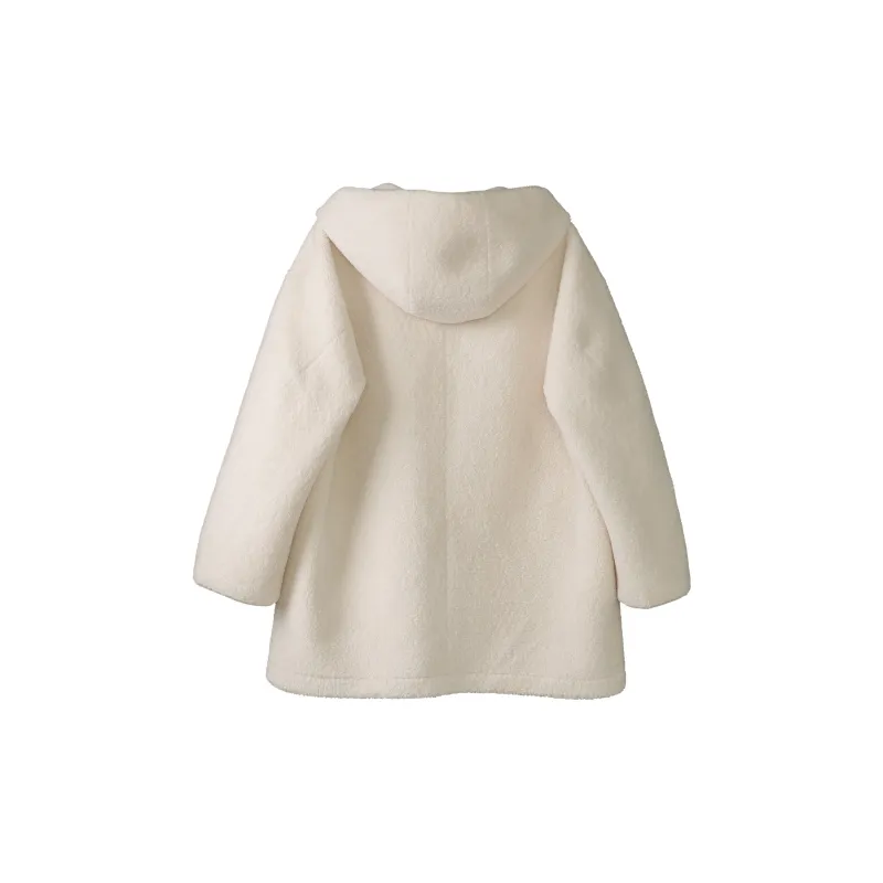 Fstudio Korean Style Laid Back Comfort Hooded Coat Women's White-1