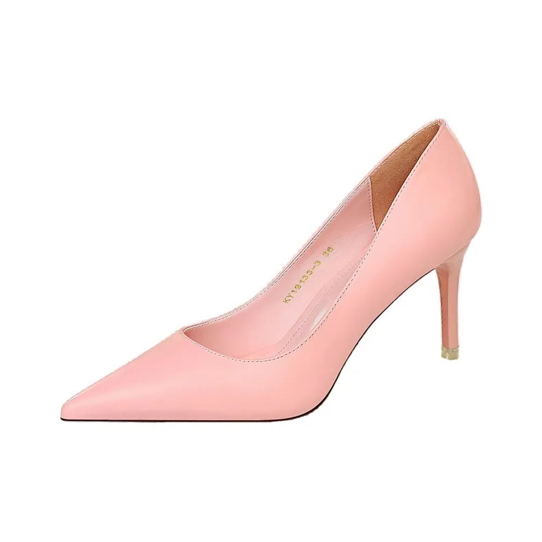 BIGTREE High Heels Women's Black/White/Pink/Gray-2