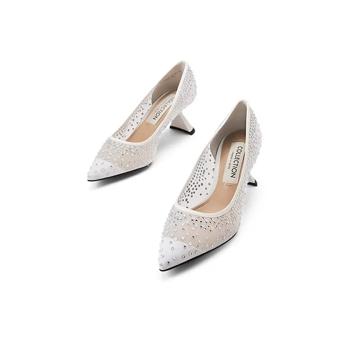 CHARLES&KEITH Wedding High Heels Women's White-2
