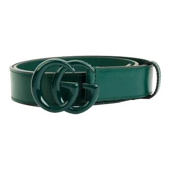 GUCCI Leather Belts Men's Green Width 3CM