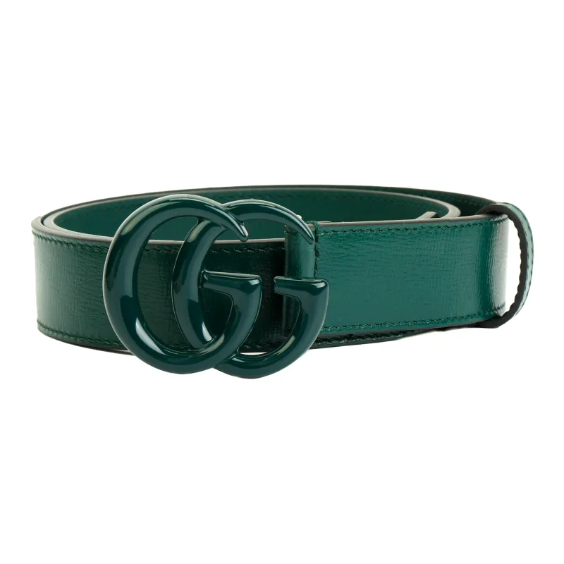 GUCCI Leather Belts Men's Green Width 3CM-0