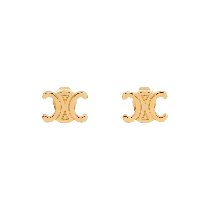 CELINE Triomphe Studs In Brass With Gold Finish-1