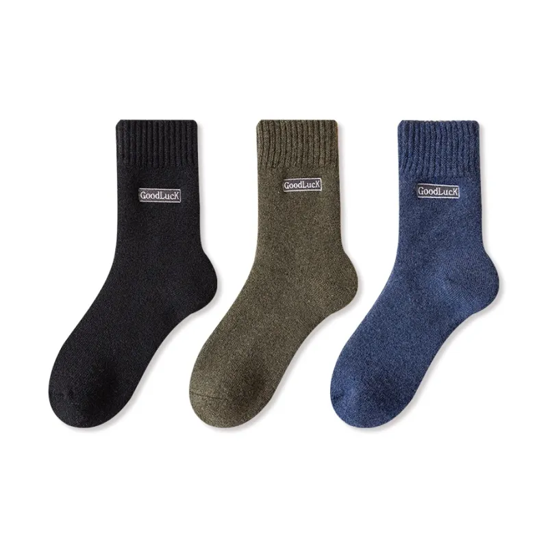 JIAZINI Mid Calf Socks Men's 3 Pack-12