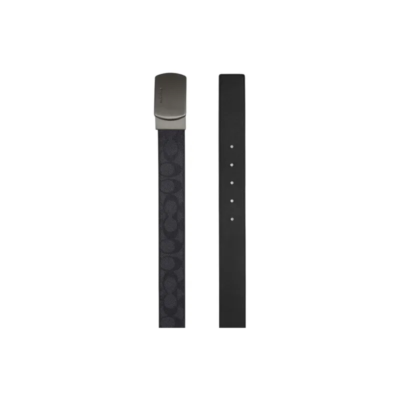 COACH Artificial Leather Leather Belts Unisex Black Width  3.8cm-1
