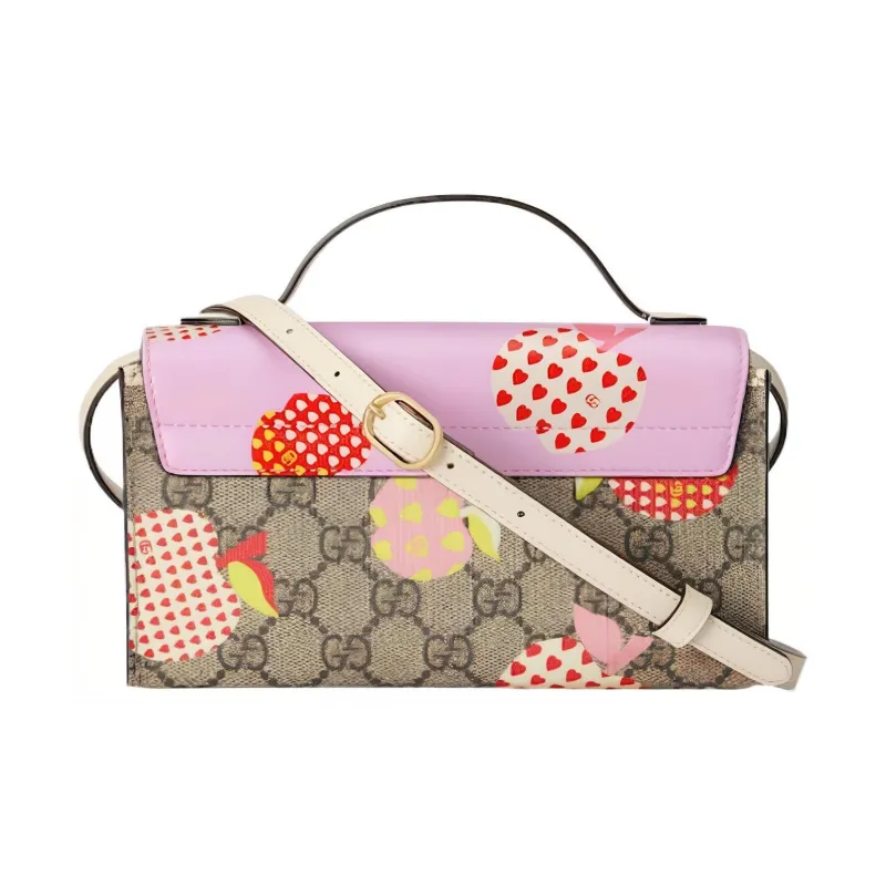 GUCCI Padlock Canvas With Leather Box Bag Handbag Shoulder Bag Crossbody Bag Mini Women's Pink/Ebony-3