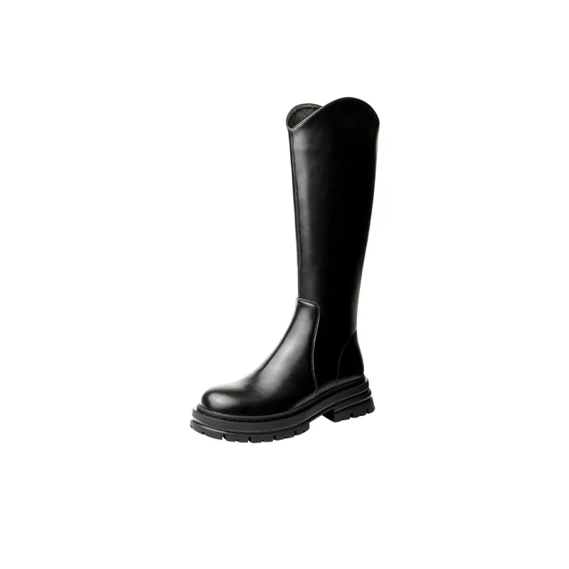 Wonderful Couple Knee-high Boots 5cm Women's Black-10