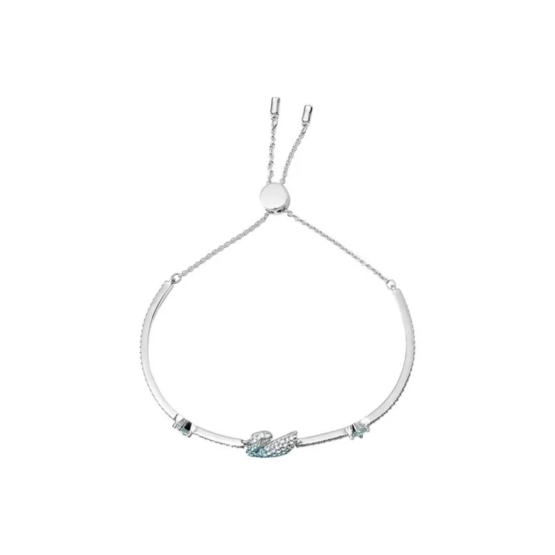 Swarovski Rhodium Plated Bangles Women's Blue-1