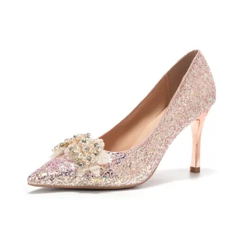 Take The Qin Slim Heel High Heels 8cm Women's Pink