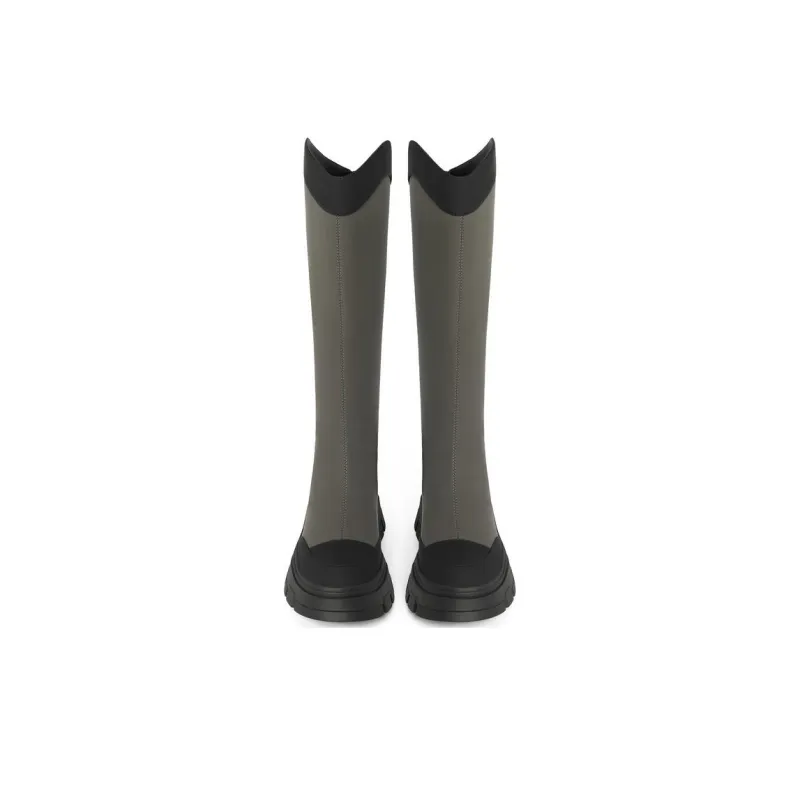 BELLE Knee-high Boots 6cm Women's Green Apricot Black-23