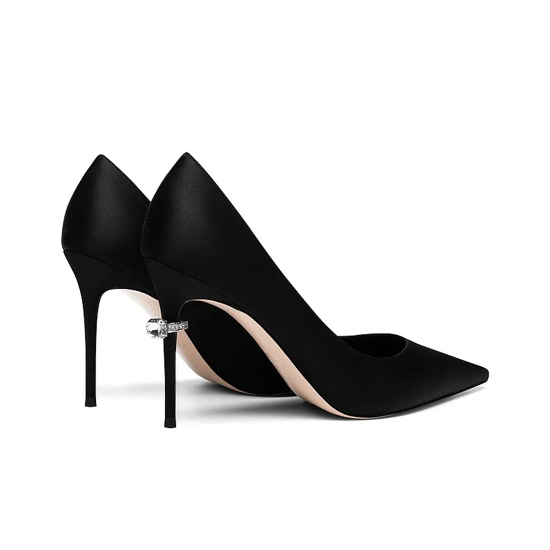 JOOC Slim Heel High Heels 9.5cm/6.5cm Women's Black-2