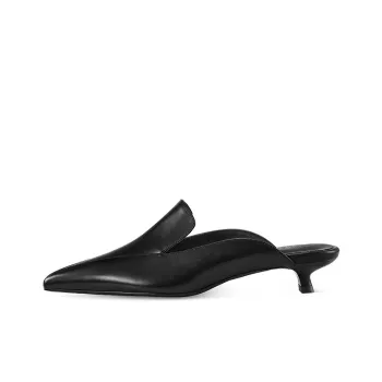 7or9 New Moon Black Logo Slim Heel High Heels 3.5cm Women's Black