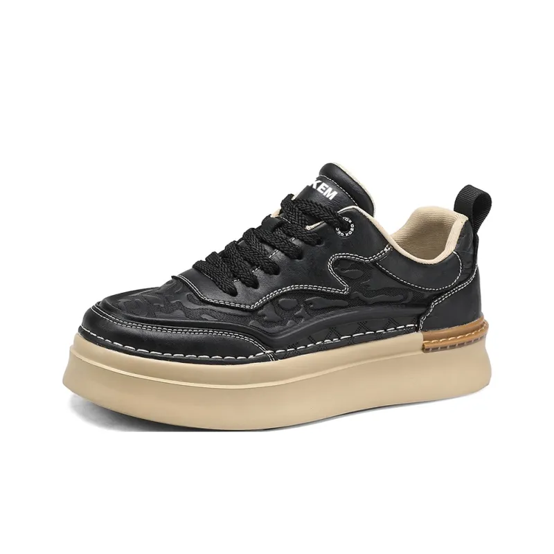 JKEM Slip-Resistant Cushioning Wear-Resistant Height Increasing Low-Top Skateboard Shoes Men's-1