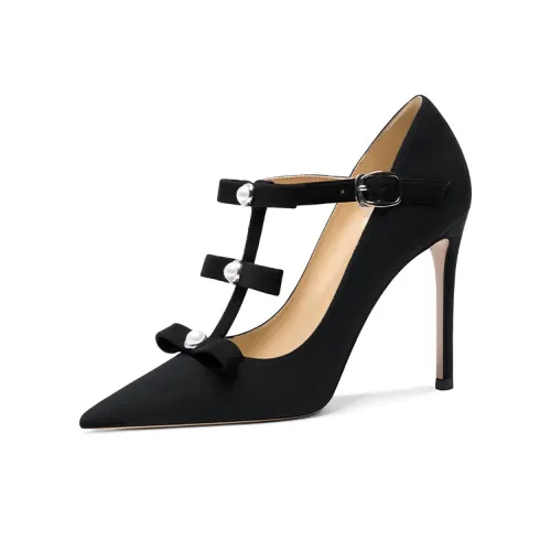 Lily Wei Iris Heartfelt Thoughts Slim Heel High Heels 10cm Women's Black
