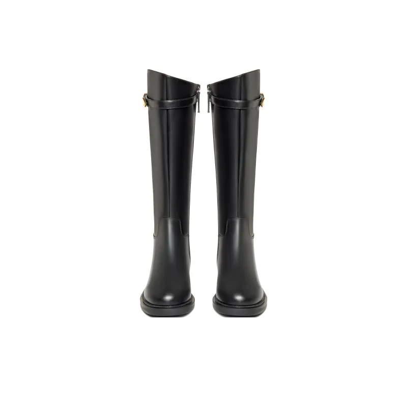 Teenmix Knee high Boots 3.5cm Women's Black-3