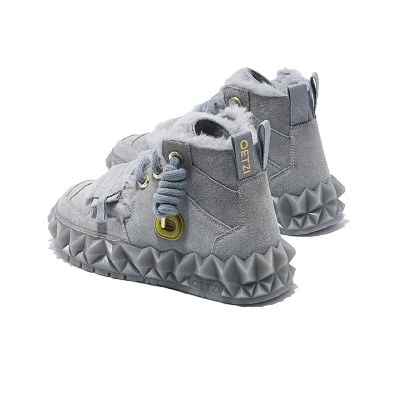 OETZI Ice Mountain Series 10 Ice Man Oz Warm Height Increasing Short Snow Boots Unisex Gray-1
