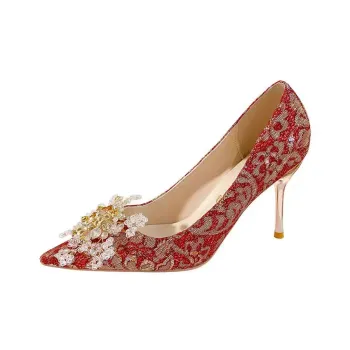 Crelinkxlat Slim Heel High Heels Women's Red
