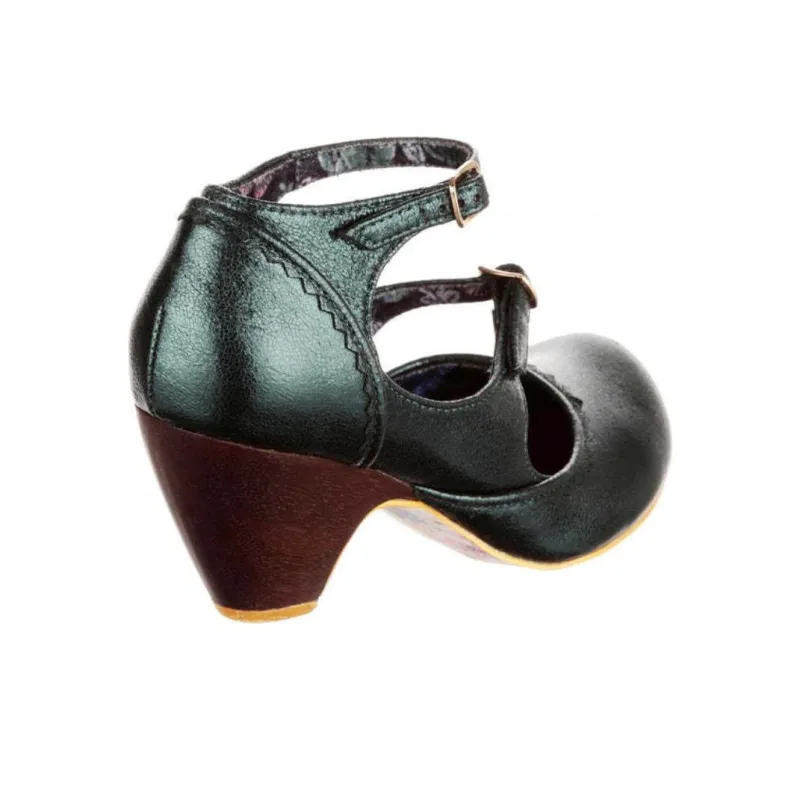 IRREGULAR CHOICE Keep It Classy Chunky Heel High Heels 6.5cm Women's Green-4