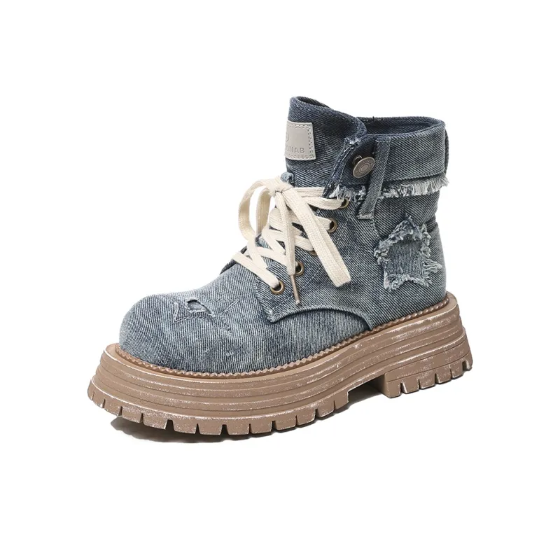 POOQ Short Martin Boot 5CM Women's-6