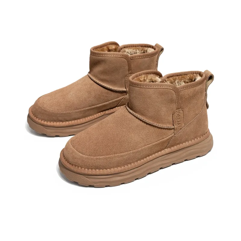 WEISHIBANGWEI Snow Boots Men Chestnut Brown/Black-1