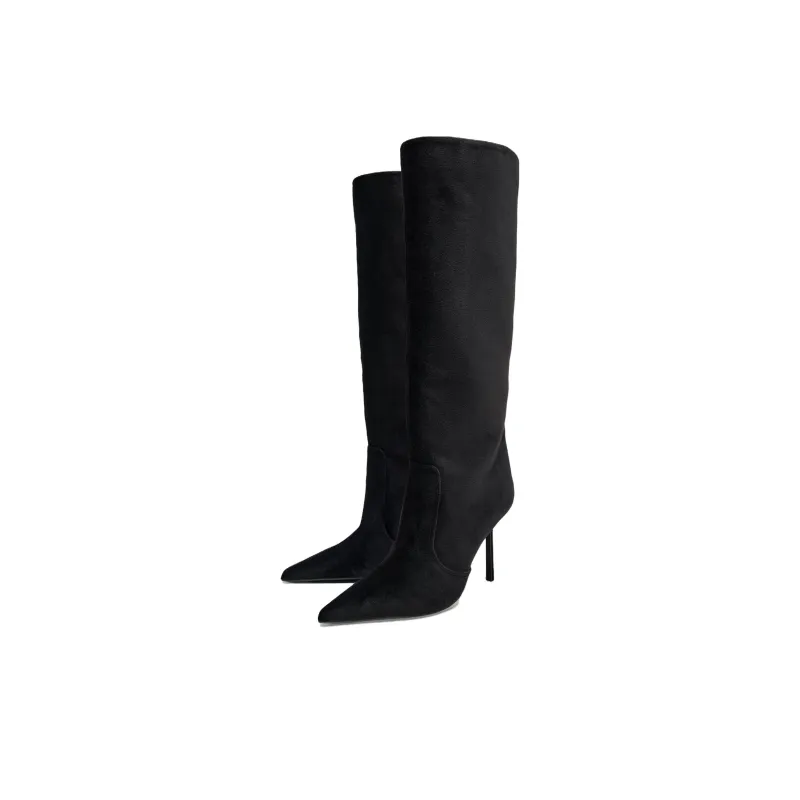 ZARA Knee high Boots 9.5cm Women's Black-2