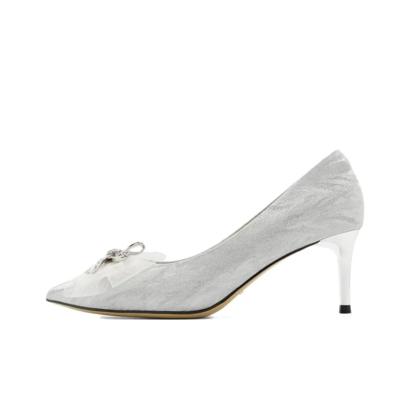BELLE Slim Heel High Heels 6.5cm Women's Silver-0