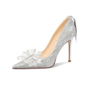 LOLY Slim Heel High Heels Women's Silver