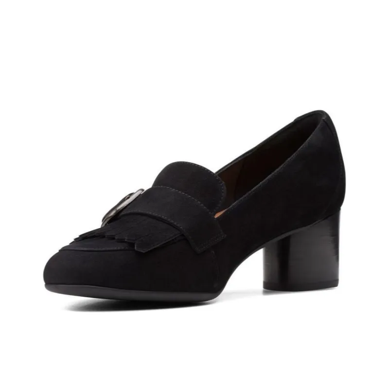Clarks Chunky Heel High Heels 5.5cm Women's Black-2