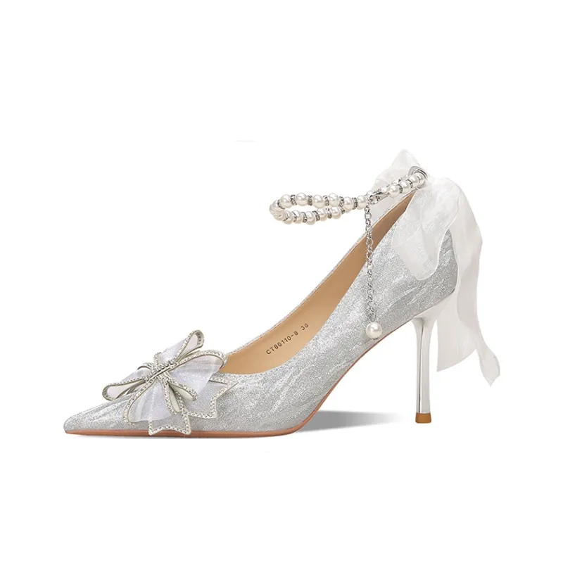 Ainer-cat Confessions Collection LOVE Sweet Romance High Heels 8cm Women's Silver-0