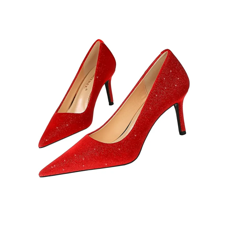 QITUMAUL Slim Heel High Heels Women's-5